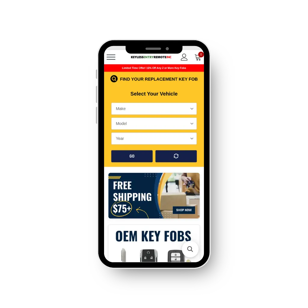 Keyless Entry Remote Inc e-commerce screenshot