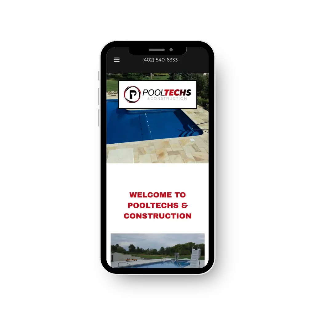 Pool Tech’s service website screenshot